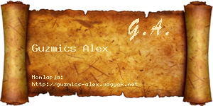 Guzmics Alex névjegykártya