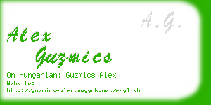 alex guzmics business card